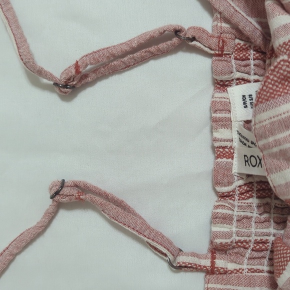 Roxy Under the Cali Sun Striped Mini Dress, Color Baked Clay Size S - Picture 12 of 16